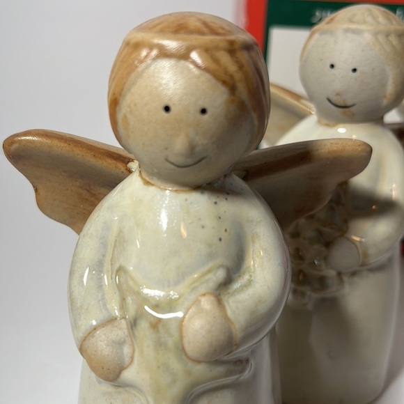 Angel Primitive Figurines Earthenware Christmas Collection by Lincolnshire 2 PC‎ - Picture 9 of 12
